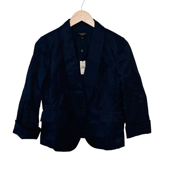 Talbots Jackets & Blazers - Talbots Kate Fit Taffeta One Button Blazer Size 6 NWT Blue